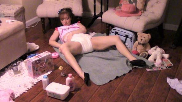Little Lily's Ruined Tea Party - ABDL Playtime & Wet Diaper Change