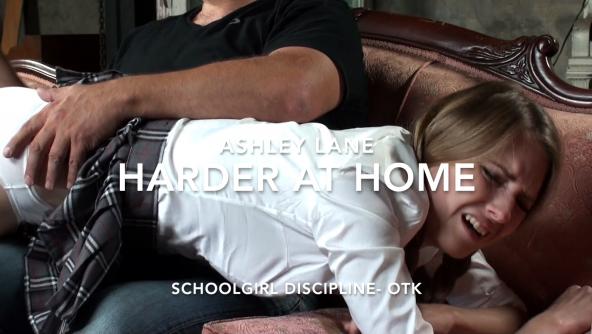 Ashley Lane Harder at Home - Schoolgirl Discipline OTK - 720p