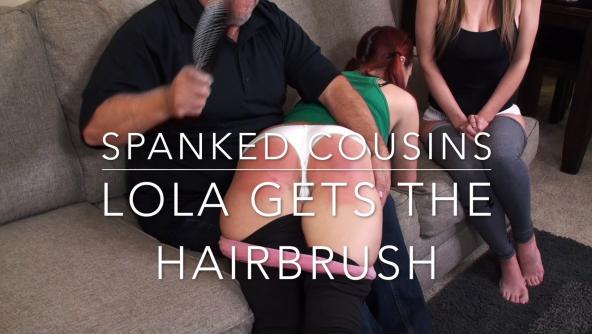 Spanked Cousins, Lola gets the Hairbrush - 720p