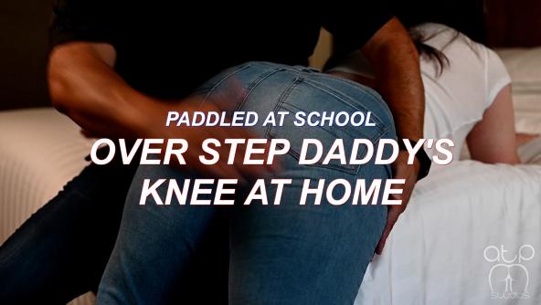 Paddled at School - Over Step Dad’s knee at Home - 1080p