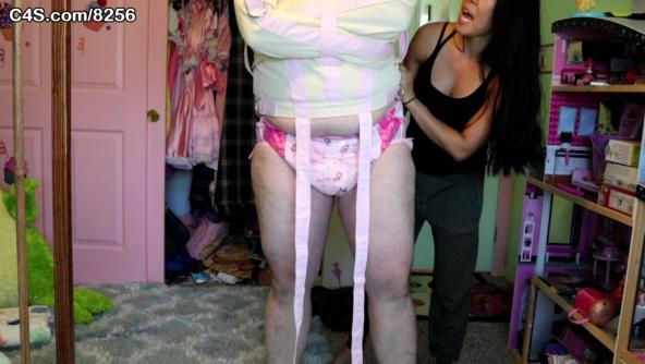 Diaperperv Diapers, Humiliates, Straitjacket and Pegs her Boss