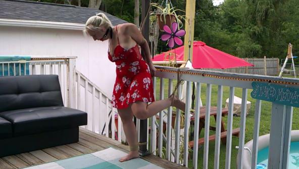 ~Vivica Lase~ Post Tied Drooling in a Red Summer Dress