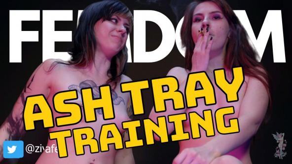 4K/ Ziva Fey And Larz - Femdom Ash Tray Training!