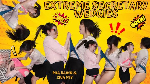 HD/ Ziva Fey - Extreme Secretary Wedgies With Mia Rainn