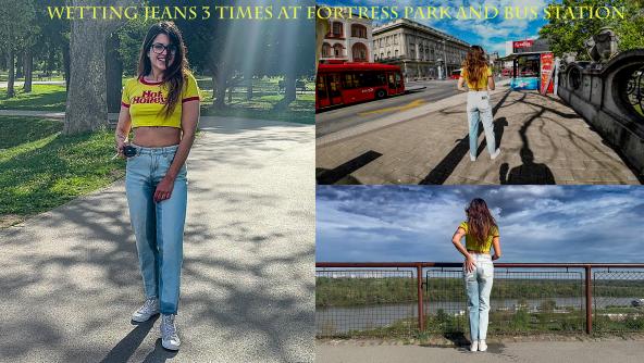 Valentina WETTING JEANS 3 times at the fortress park