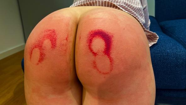 Bunny spanked OTK, Tawse and Wooden Paddle.