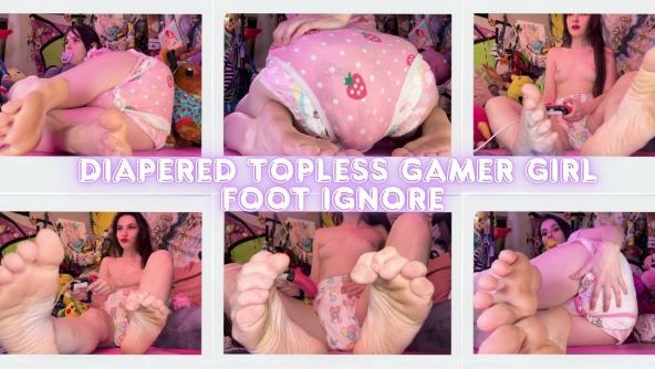 HD/ Ziva Fey - Diapered Topless Gamer Girl Foot Ignore