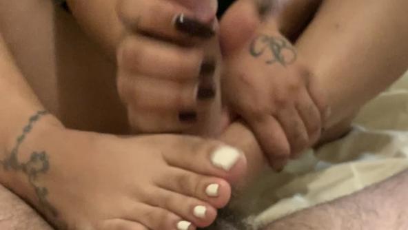 Vanessa Gives Her Master A Footjob