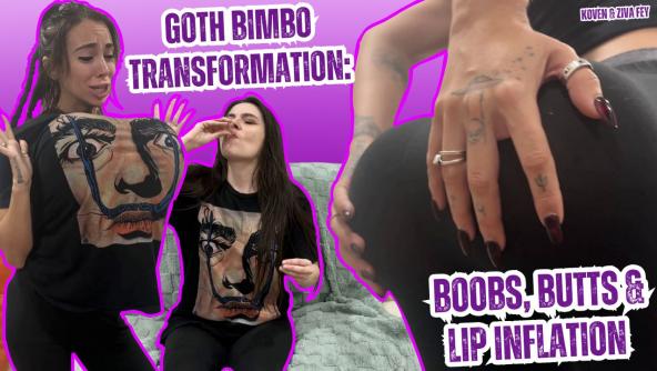 HD/ Ziva Fey - Goth Bimbo Transformation: Boobs, Butts And Lip Inflation