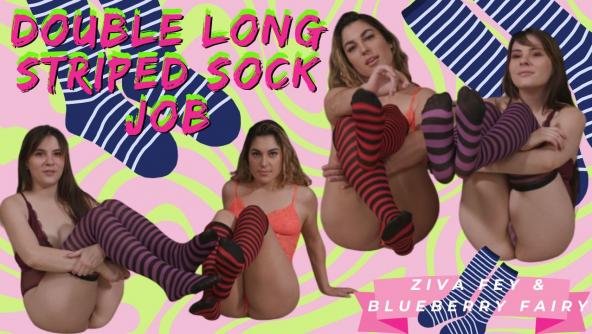 4K/ Ziva Fey Long Striped Sock Job With Blueberry Fairy