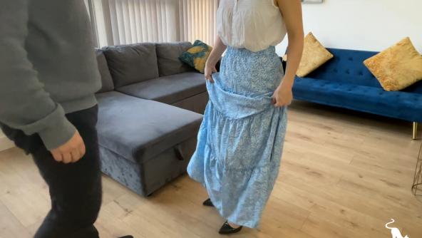 Gypsy Skirt Spanking - Kinia has bought a new skirt and wanted to show it off. Reminded that she is due a spanking, she is soon experiencing and hand 