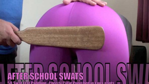 After School SWATS - 50 Swat Frat Paddling - Christy Cutie Punished in Yoga Pants