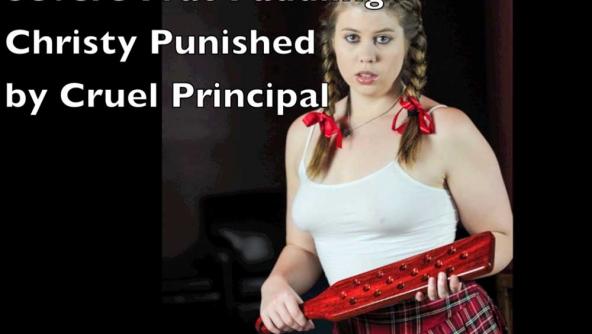 The Hardest School Swats You May Ever Witness - Christy Blistered and Bawling -Punished by Cruel Principal HD 720p