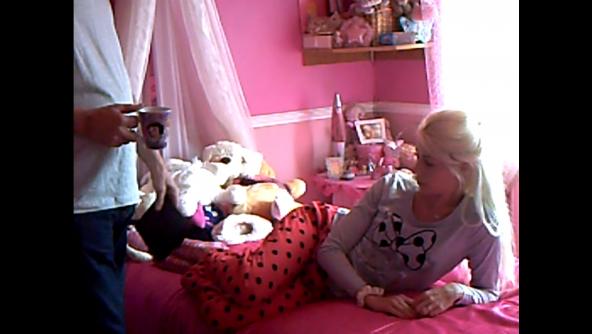 Daddy spanks his naughty stepdaughter on web cam!